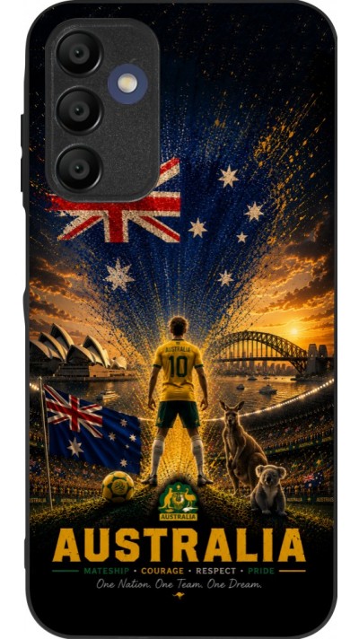 Coque Samsung Galaxy A16 - Silicone rigide noir Football Australie splash 2026