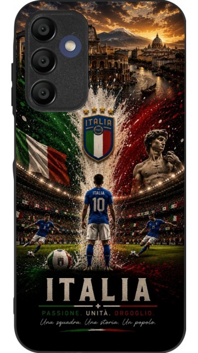 Coque Samsung Galaxy A16 - Silicone rigide noir Football Italie splash 2026