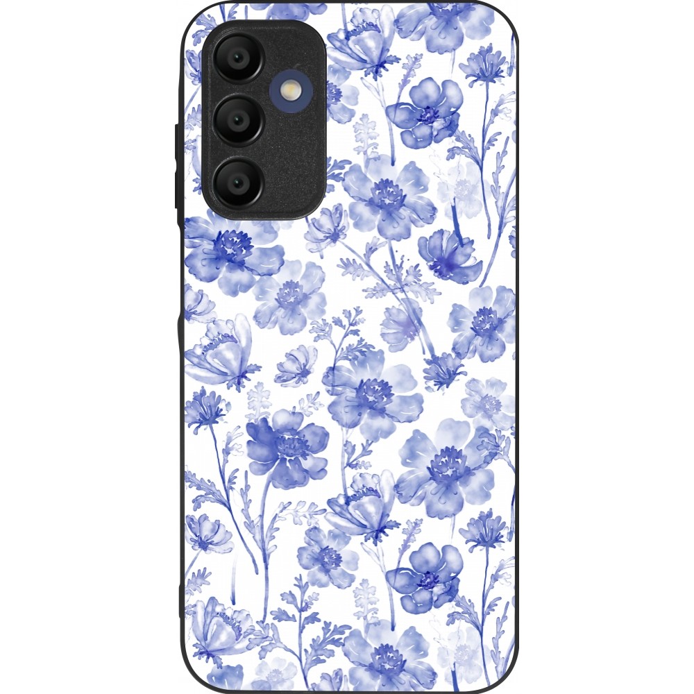Coque Samsung Galaxy A16 - Silicone rigide noir Spring 23 watercolor blue flowers