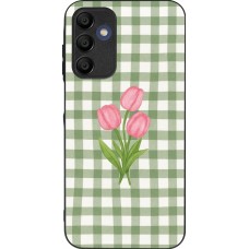 Coque Samsung Galaxy A16 - Silicone rigide noir Green vichy tulips 2026