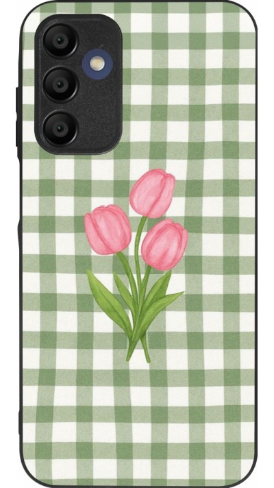Coque Samsung Galaxy A16 - Silicone rigide noir Green vichy tulips 2026