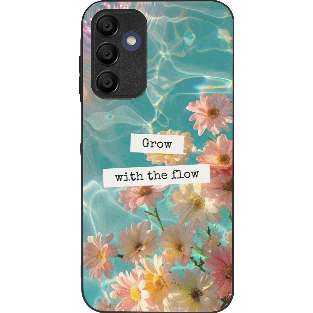 Samsung Galaxy A16 Case Hülle - Silikon schwarz Summer 2025 Grow with the flow