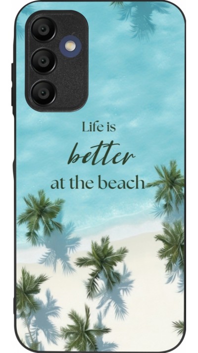 Coque Samsung Galaxy A16 - Silicone rigide noir Summer 2025 Life is better at the beach