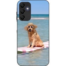 Samsung Galaxy A16 Case Hülle - Silikon schwarz Summer Dog on Paddle