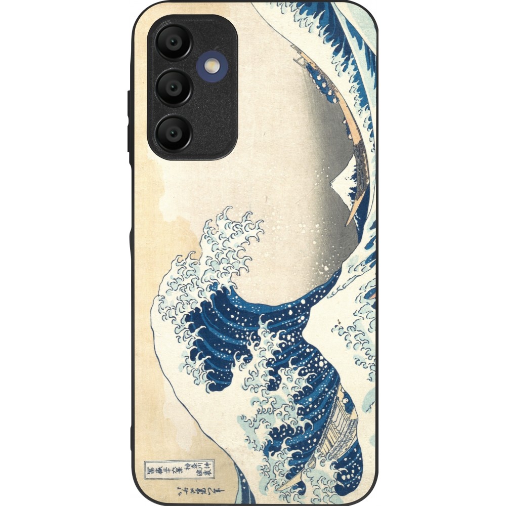 Samsung Galaxy A16 Case Hülle - Silikon schwarz Kunstbild - Die große Welle vor Kanagawa - Hokusai