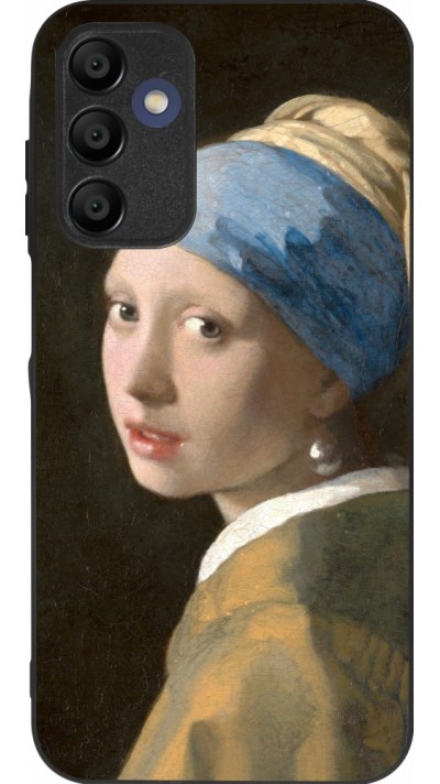 Coque Samsung Galaxy A16 - Silicone rigide noir Tableau art - La Jeune fille à la perle - Johannes Vermeer