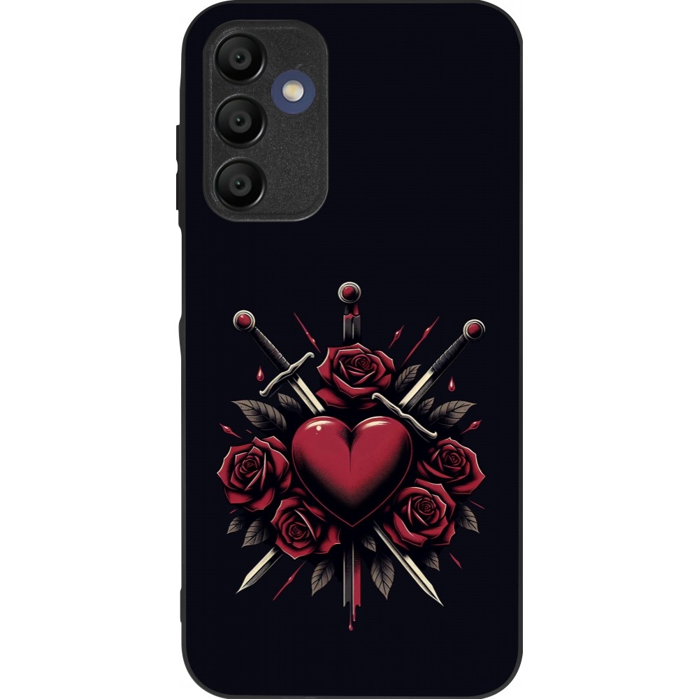 Coque Samsung Galaxy A16 - Silicone rigide noir Valentine 2024 gothic love