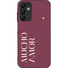 Coque Samsung Galaxy A16 - Silicone rigide noir Valentine 2024 mucho amor rosado