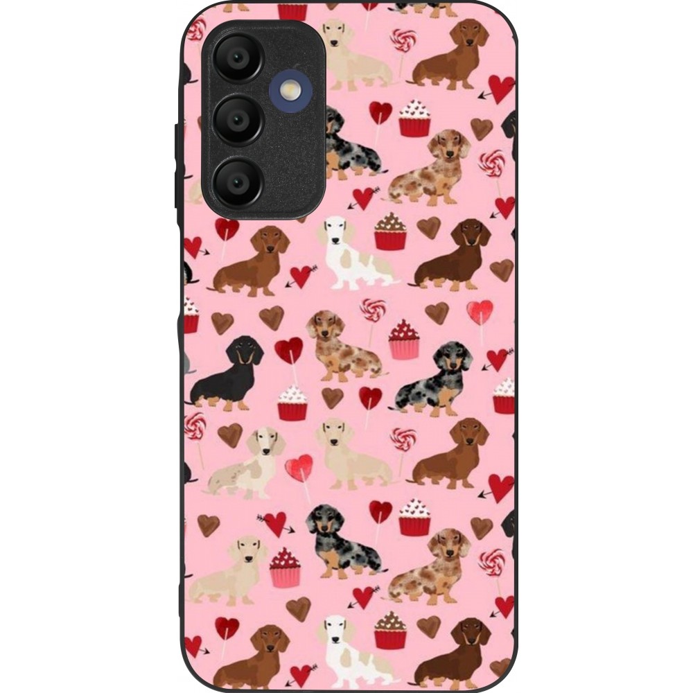 Samsung Galaxy A16 Case Hülle - Silikon schwarz Valentine 2024 puppy love