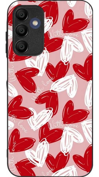 Coque Samsung Galaxy A16 - Silicone rigide noir Valentine 2024 with love heart