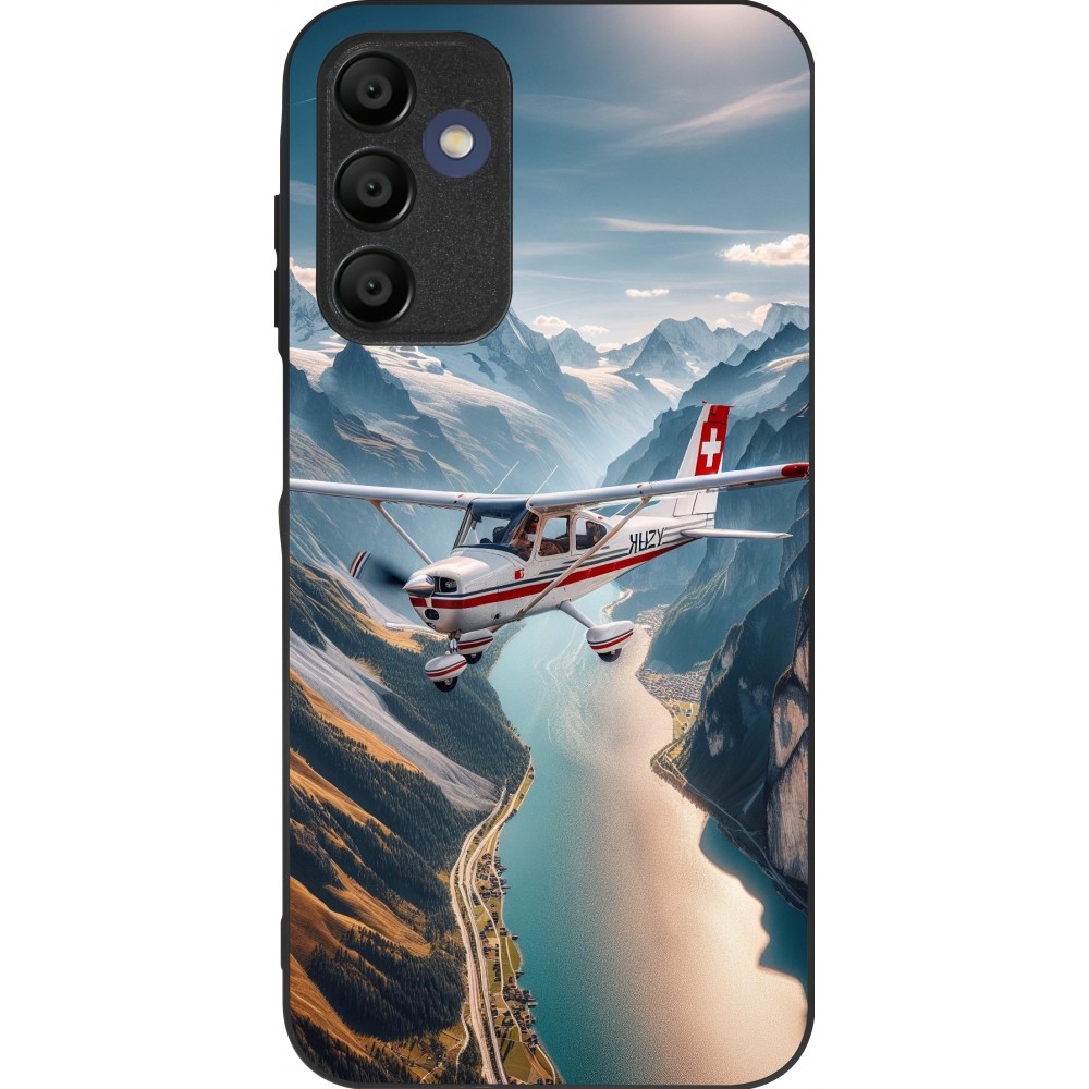 Samsung Galaxy A16 Case Hülle - Silikon schwarz Schweizer Alpenflug