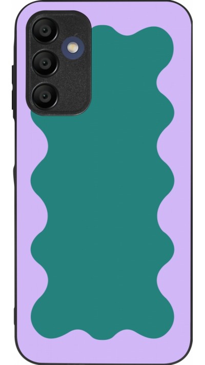 Coque Samsung Galaxy A16 - Silicone rigide noir Wavy Rectangle Green Purple