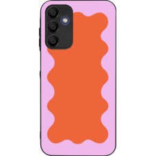 Samsung Galaxy A16 Case Hülle - Silikon schwarz Wavy Rectangle Orange Pink