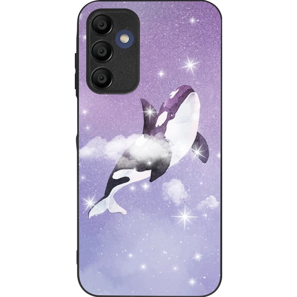 Samsung Galaxy A16 Case Hülle - Silikon schwarz Whale in sparking stars