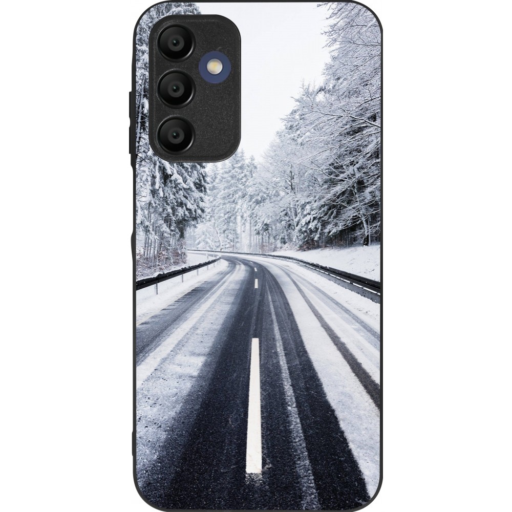 Coque Samsung Galaxy A16 - Silicone rigide noir Winter 22 Snowy Road