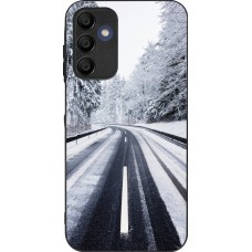 Coque Samsung Galaxy A16 - Silicone rigide noir Winter 22 Snowy Road