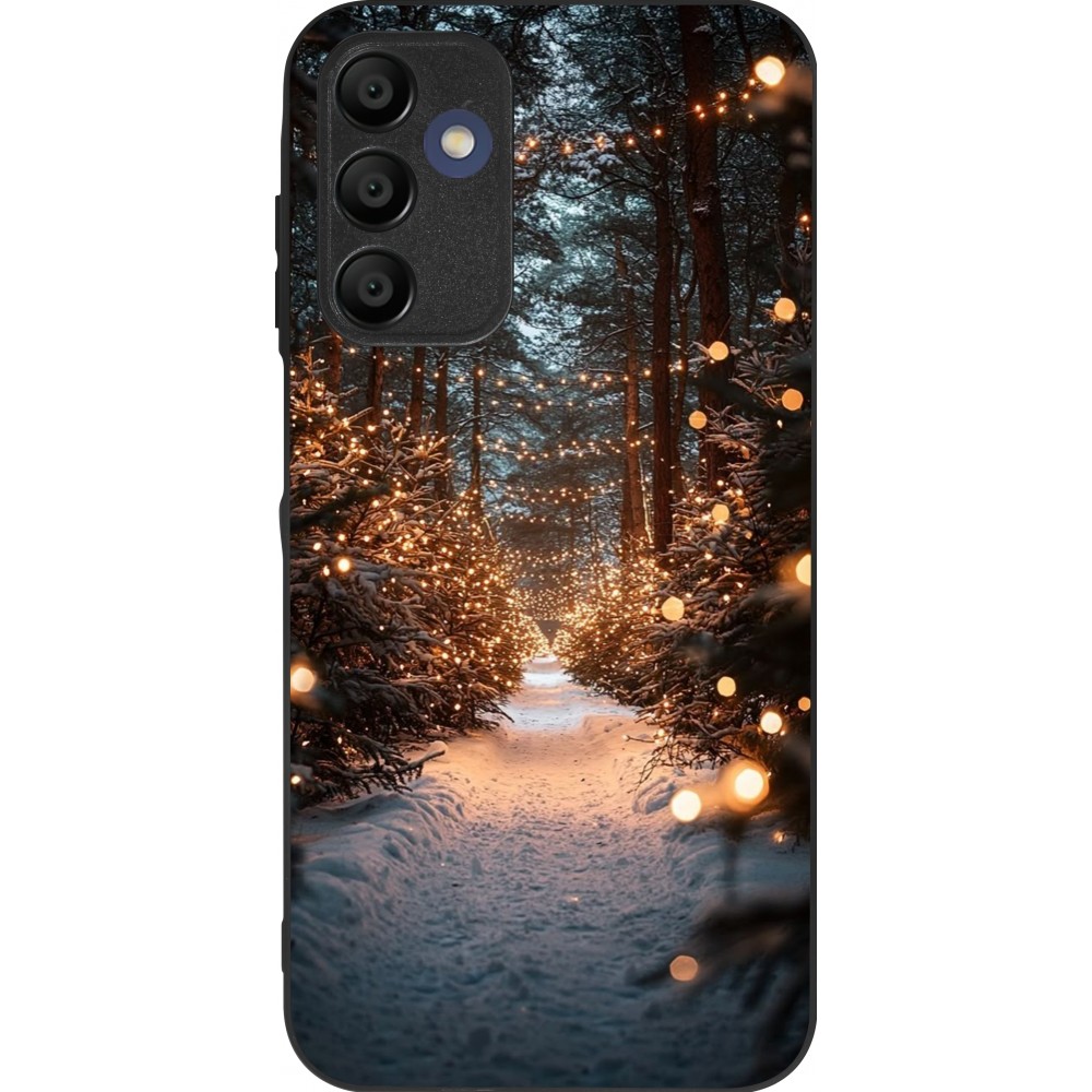 Coque Samsung Galaxy A16 - Silicone rigide noir Winter 25 Winter snowy road