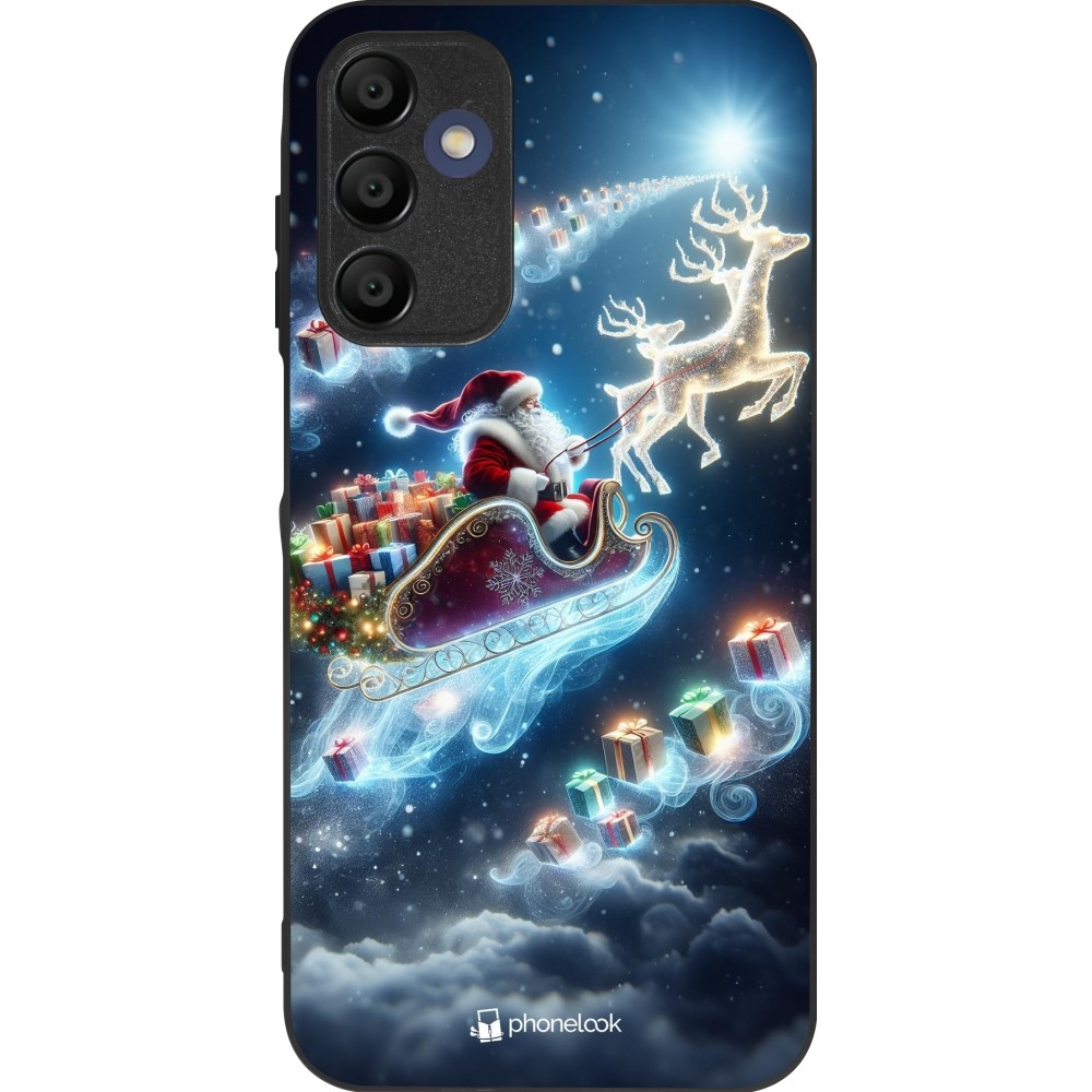Coque Samsung Galaxy A16 - Silicone rigide noir Noël 2023 Père Noël enchanté