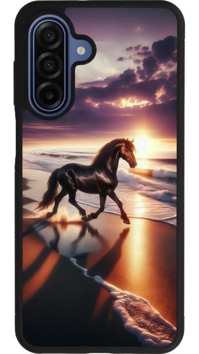 Samsung Galaxy A17 Case Hülle - Silikon schwarz Pferd majestätisch Strand