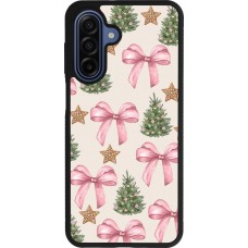 Samsung Galaxy A17 Case Hülle - Silikon schwarz Christmas 25 Vintage Ribbons