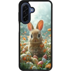 Samsung Galaxy A17 Case Hülle - Silikon schwarz Easter 2026 Rabbit in the garden