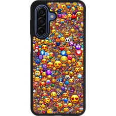 Samsung Galaxy A17 Case Hülle - Silikon schwarz Emoji gemischt