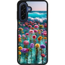 Coque Samsung Galaxy A17 - Silicone rigide noir Flower sea waves