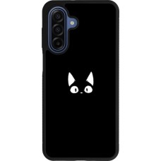 Samsung Galaxy A17 Case Hülle - Silikon schwarz Funny cat on black