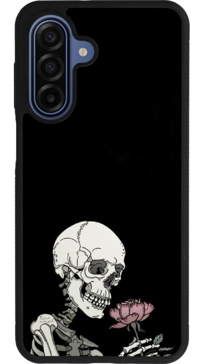 Samsung Galaxy A17 Case Hülle - Silikon schwarz Halloween 2023 rose and skeleton