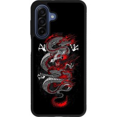 Coque Samsung Galaxy A17 - Silicone rigide noir Japanese style Dragon Tattoo Red Black