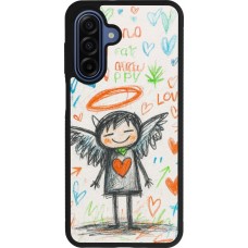 Coque Samsung Galaxy A17 - Silicone rigide noir Little Angel Sketch Love