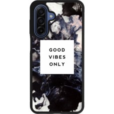 Coque Samsung Galaxy A17 - Silicone rigide noir Marble Good Vibes Only