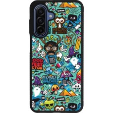 Coque Samsung Galaxy A17 - Silicone rigide noir Mixed Cartoons Turquoise