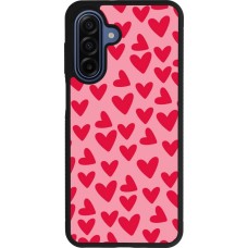 Coque Samsung Galaxy A17 - Silicone rigide noir Mom 2024 petits coeurs