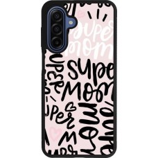 Coque Samsung Galaxy A17 - Silicone rigide noir Mom 2024 Super mom