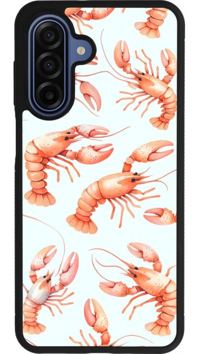 Coque Samsung Galaxy A17 - Silicone rigide noir Pattern de homards pastels