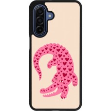 Samsung Galaxy A17 Case Hülle - Silikon schwarz Pink crocodile 2026