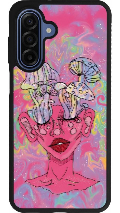 Coque Samsung Galaxy A17 - Silicone rigide noir Psychedelic pink mushroom