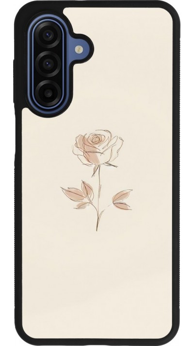 Coque Samsung Galaxy A17 - Silicone rigide noir Sable Rose Minimaliste
