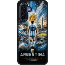 Coque Samsung Galaxy A17 - Silicone rigide noir Football Argentine splash 2026