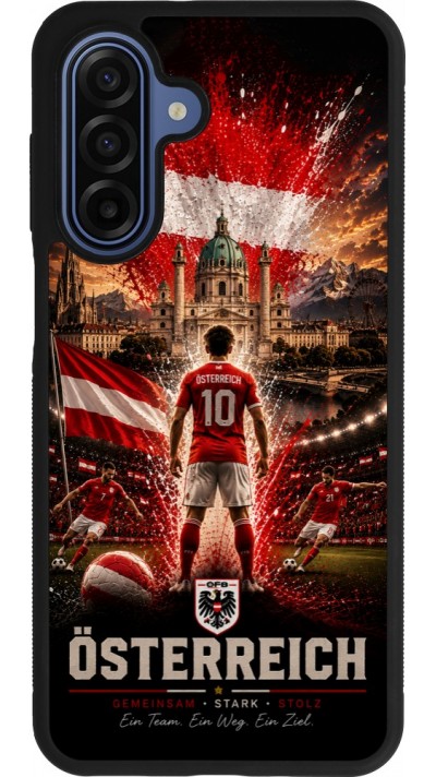 Samsung Galaxy A17 Case Hülle - Silikon schwarz Fussball Österreich splash 2026