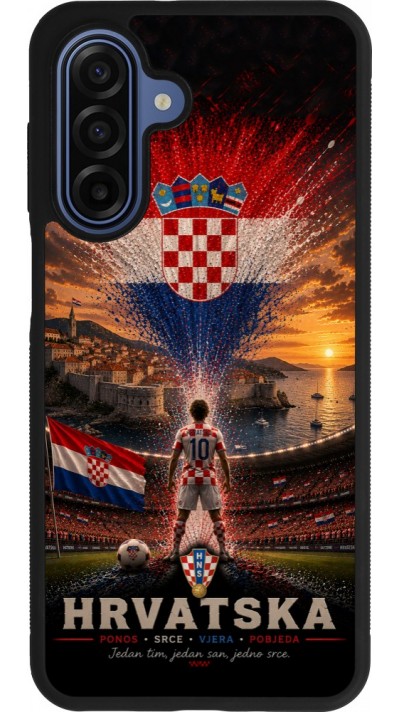 Samsung Galaxy A17 Case Hülle - Silikon schwarz Fussball Kroatien splash 2026
