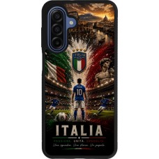 Coque Samsung Galaxy A17 - Silicone rigide noir Football Italie splash 2026