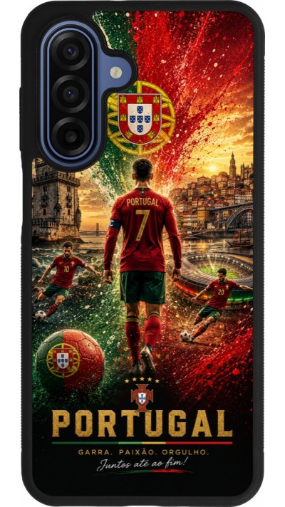 Samsung Galaxy A17 Case Hülle - Silikon schwarz Fussball Portugal splash 2026