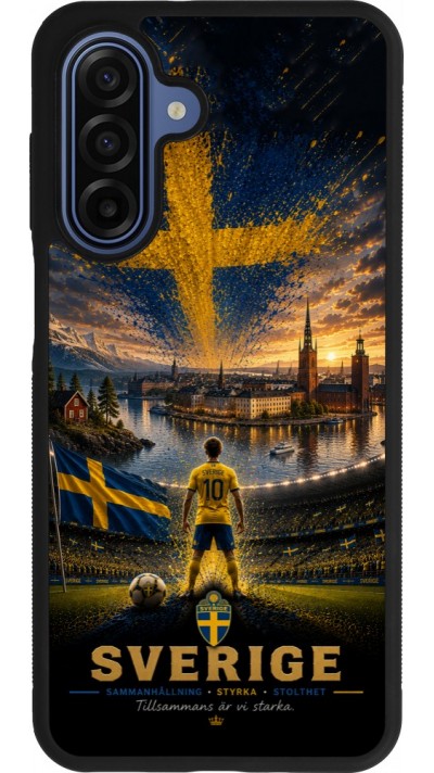 Samsung Galaxy A17 Case Hülle - Silikon schwarz Fussball Schweden splash 2026