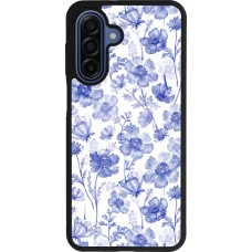 Samsung Galaxy A17 Case Hülle - Silikon schwarz Spring 23 watercolor blue flowers
