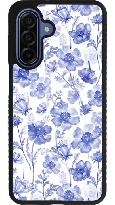 Coque Samsung Galaxy A17 - Silicone rigide noir Spring 23 watercolor blue flowers