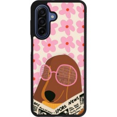 Samsung Galaxy A17 Case Hülle - Silikon schwarz Dog with newspaper Spring 2026