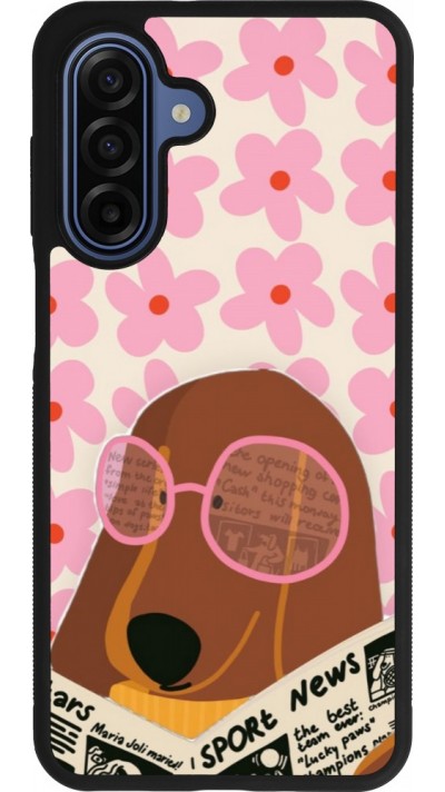 Samsung Galaxy A17 Case Hülle - Silikon schwarz Dog with newspaper Spring 2026
