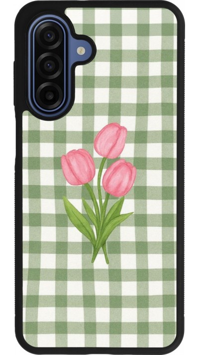 Samsung Galaxy A17 Case Hülle - Silikon schwarz Green vichy tulips Spring 2026